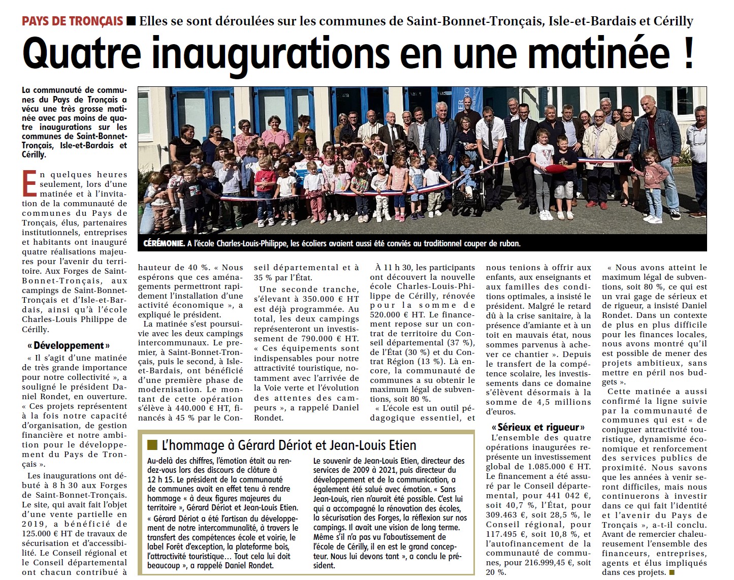 Inauguration de la Communauté de Communes