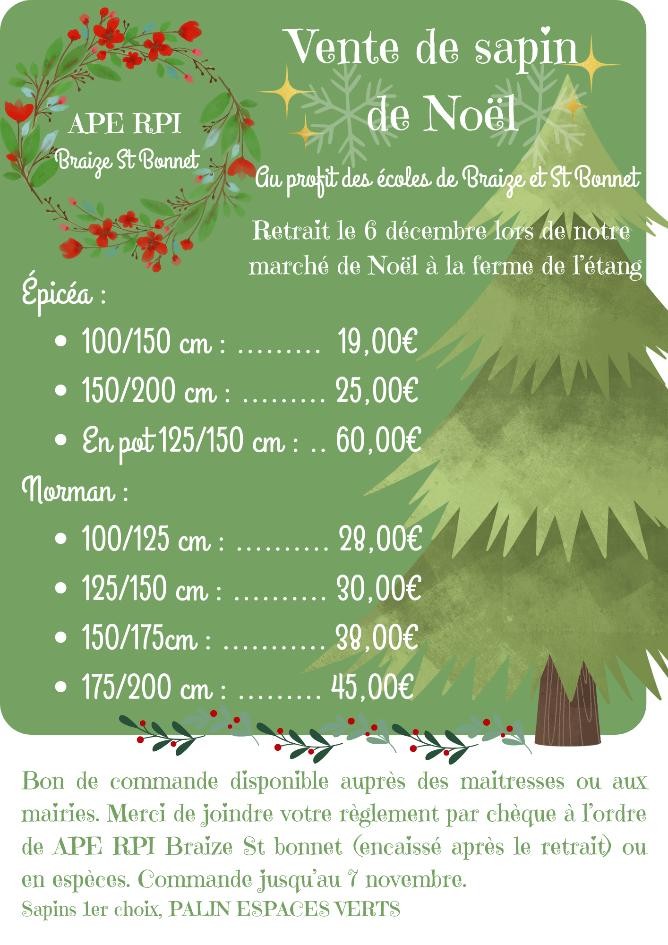 Vente de sapins de Noël