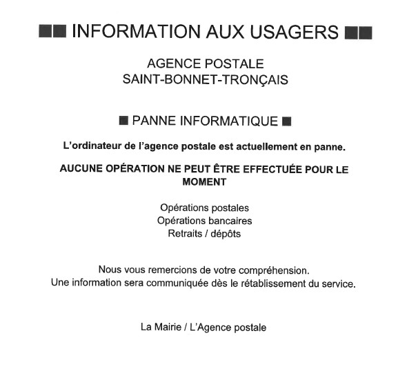 Panne informatique