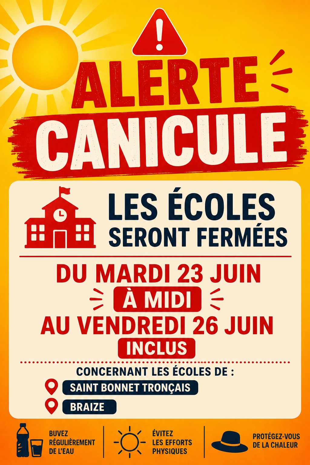 Ecoles fermées