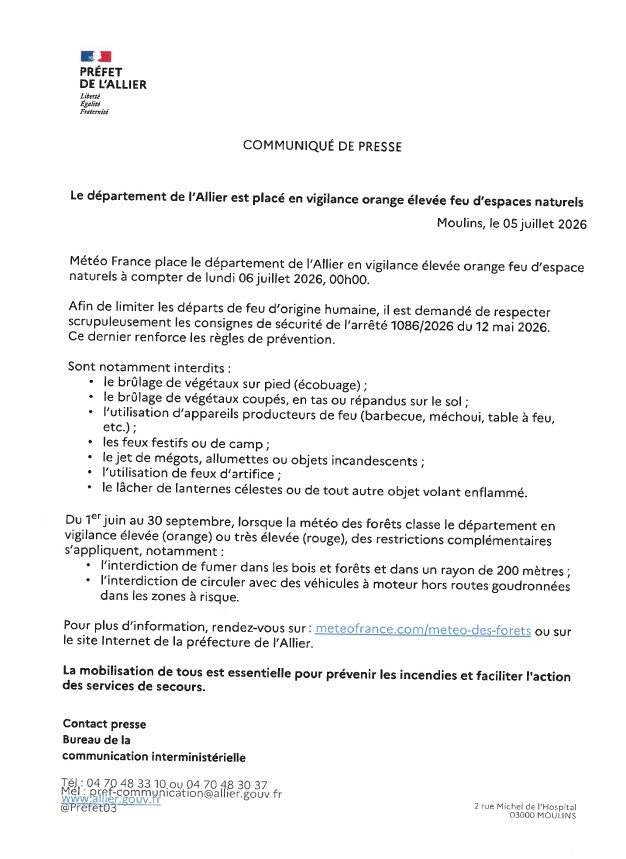 Préfecture : alerte