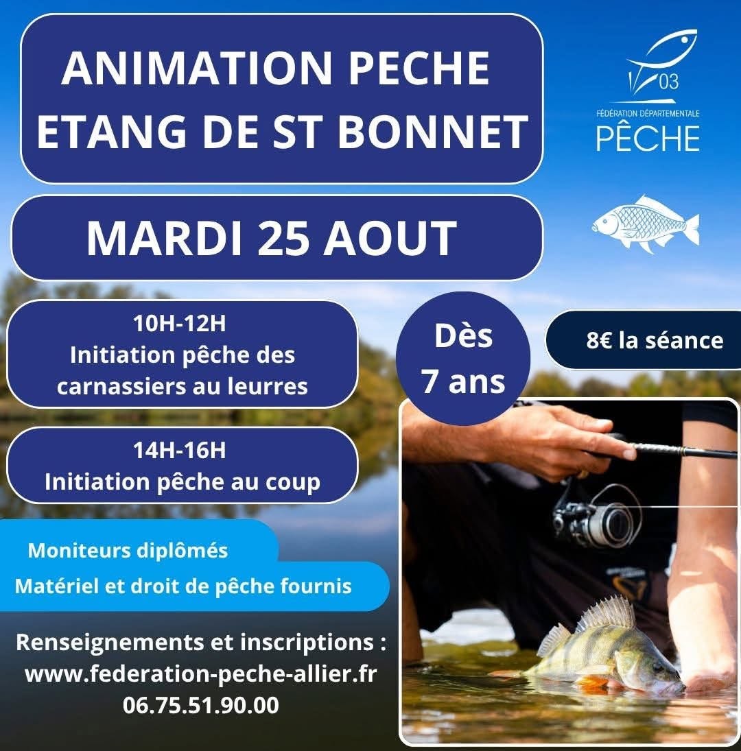 Animation pêche étang de Saint Bonnet Tronçais
