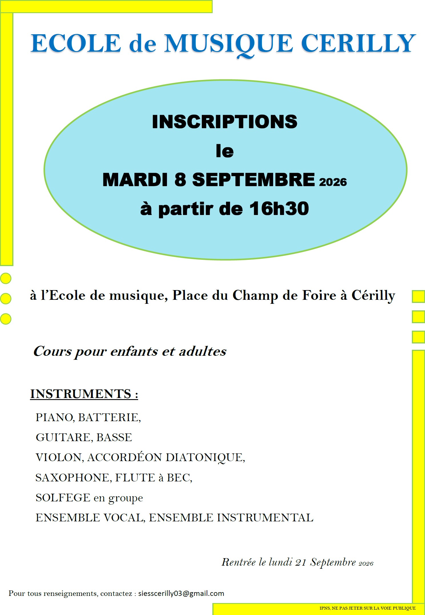 Ecole de musique de Cérilly